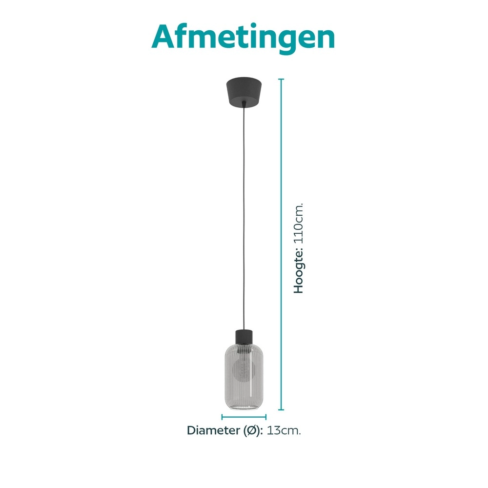 Design hanglamp Dasmina zwart Ø 13cm Eglo 9008606406302