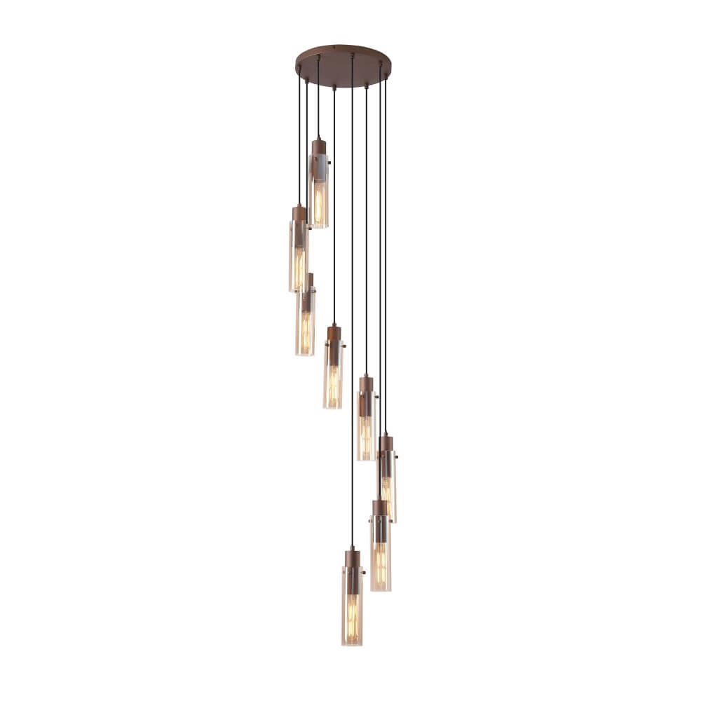 8-lichts vide hanglamp Sweden II rond