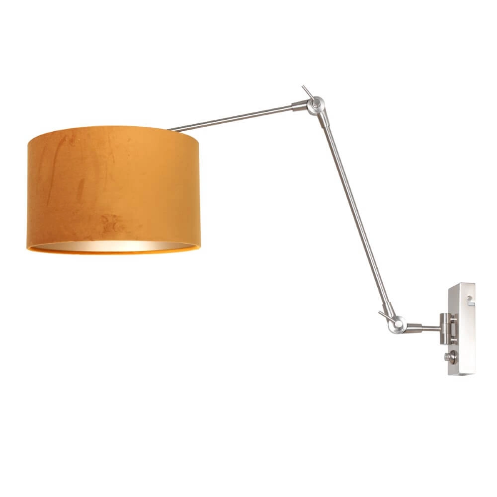 Verstelbare muurlamp Prestige Chic met goud velvet