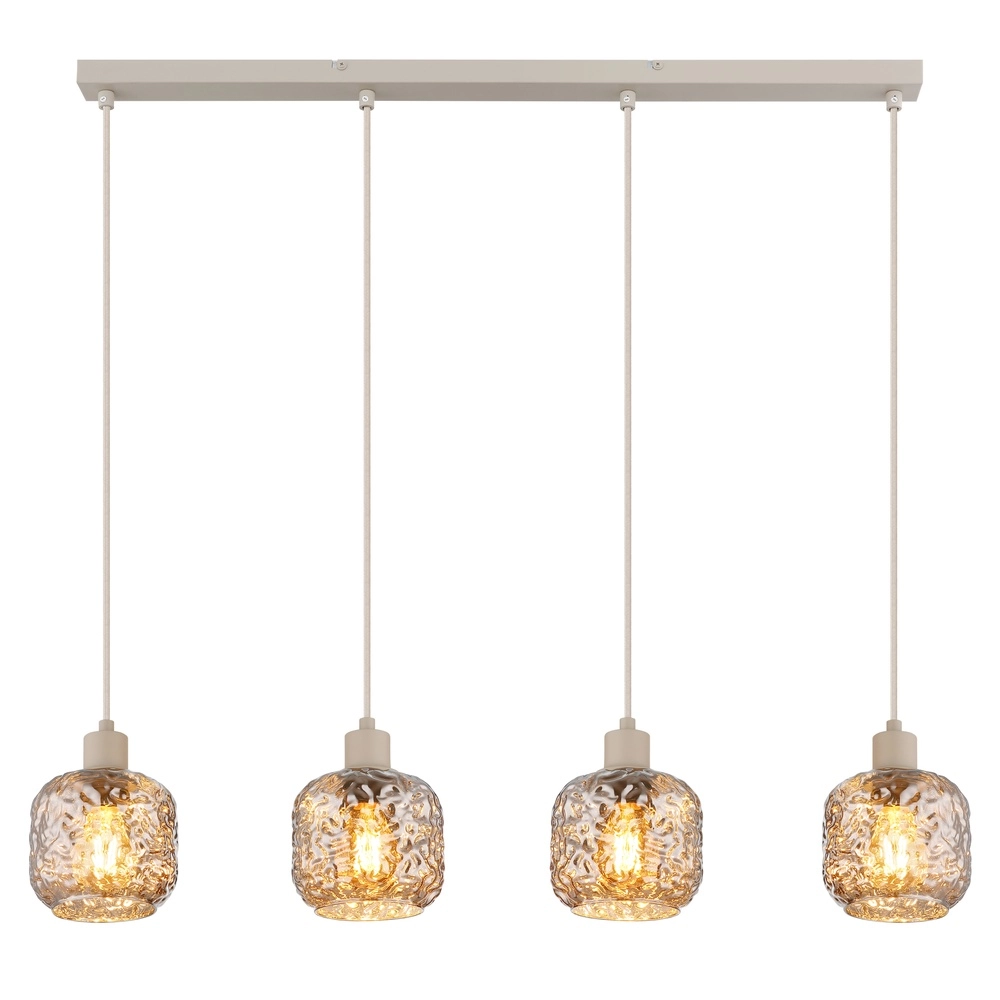 4-lichts hanglamp Antonio zand bruin Globo 9007371578726