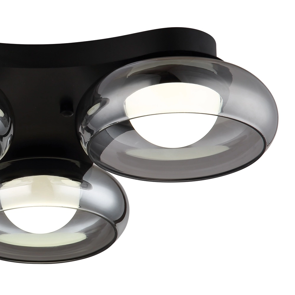 Design plafondlamp Carlene 4-lichts zwart Globo 9007371575176