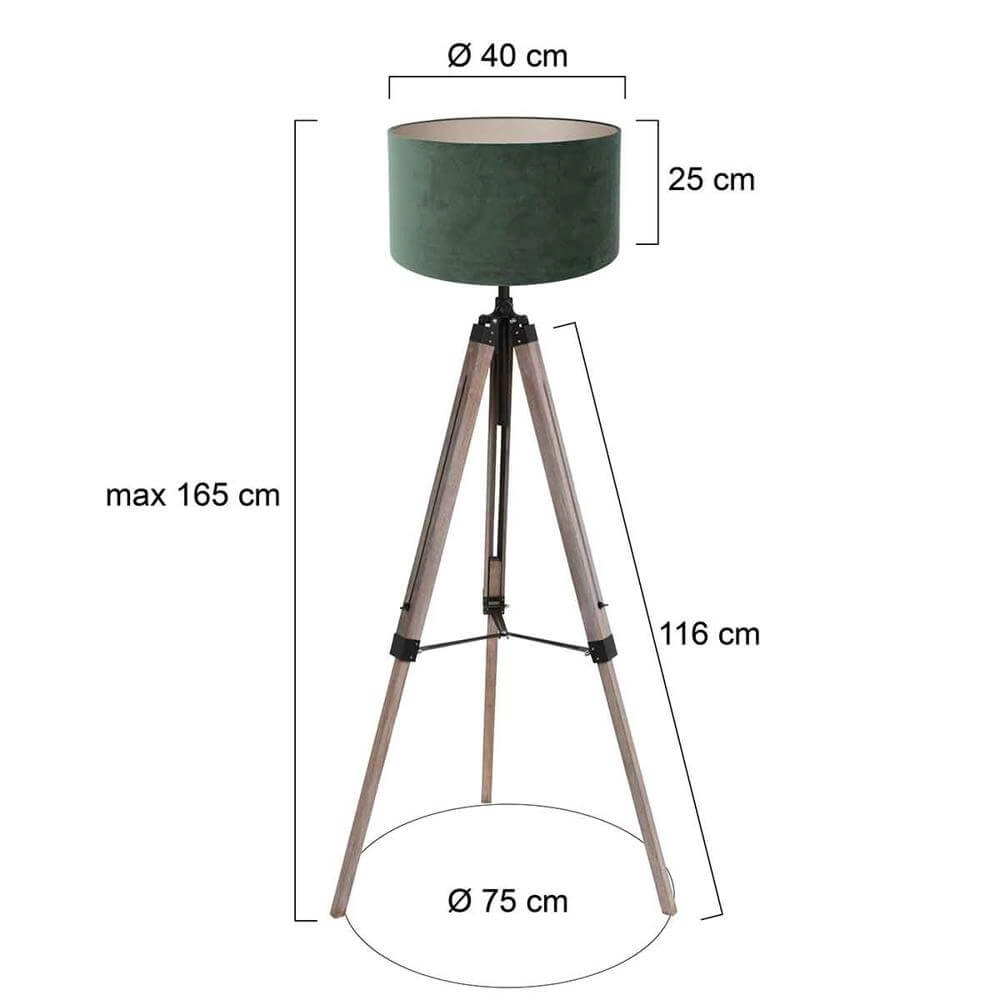 Tripod vloerlamp Triek met groene kap Steinhauer 8712746176148