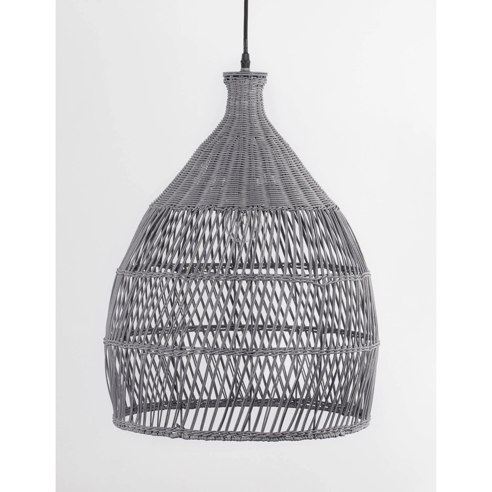 Grijze hanglamp Destin rotan Ø 42cm Lyora 5212017416681
