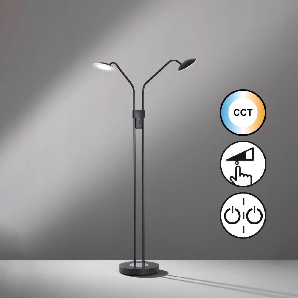 2-lichts leeslamp Tallri dimbaar Fischer & Honsel 4003694404877