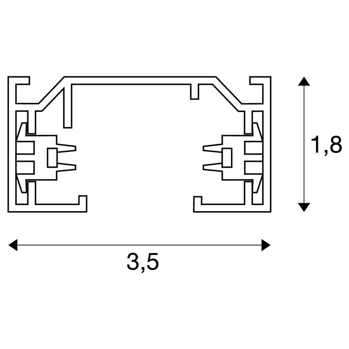 1-Fase rail 3 meter zwart SLV 4024163223379