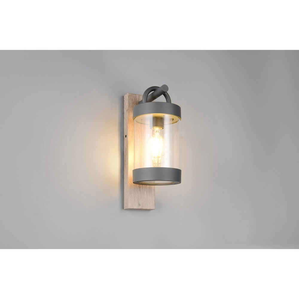 Wandlamp Sambesi grijs met hout Trio 4017807647587