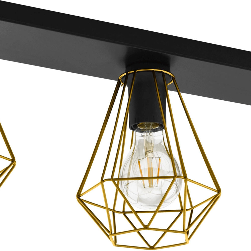 Plafondlamp Tarbes 2 zwart met goud Eglo 9002759436551