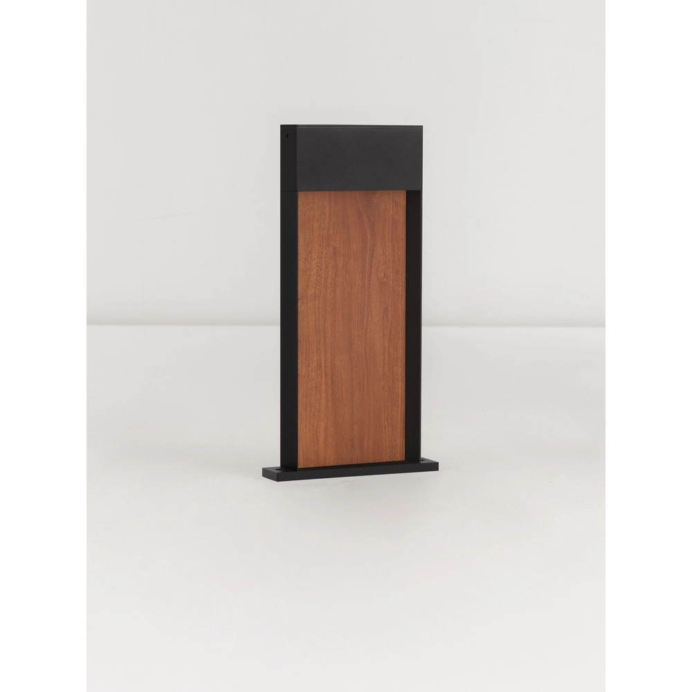 Design tuinlamp Noray zwart met hout 40cm - 3000K Lyora 5212063504325