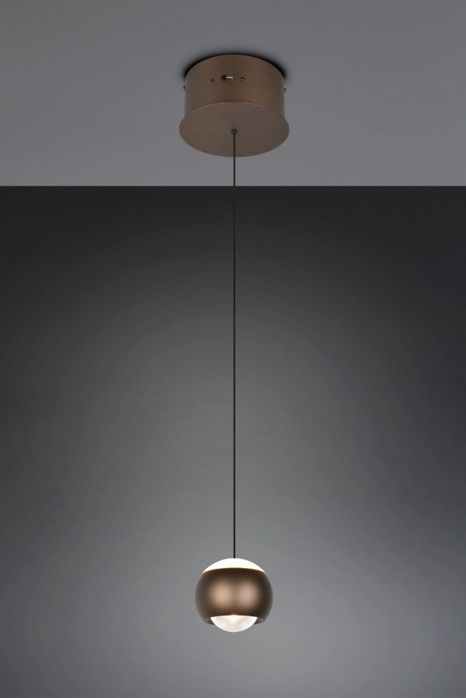 Led hanglamp Orbit 1-lichts platinum bruin