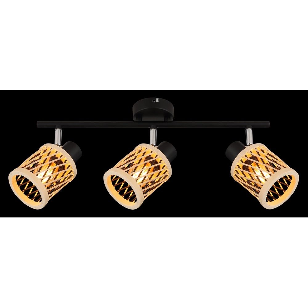 Wandlamp Mali 3-lichts zwart met kapjes Globo 9007371533718
