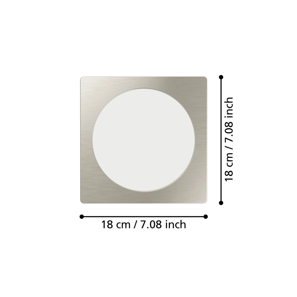 Inbouw lamp Fueva 6 vierkant - rvs - 16,6x16,6cm Eglo 9008606330881