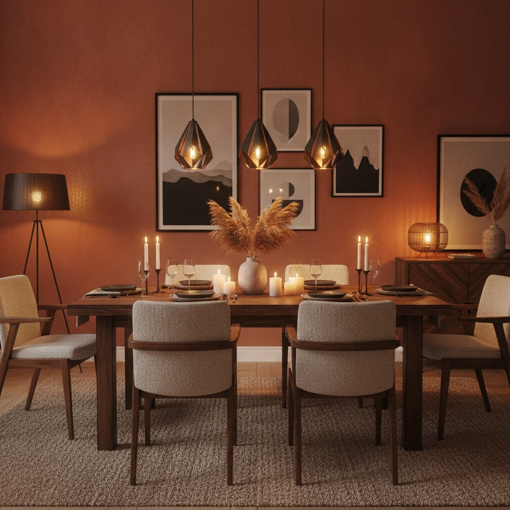 Hanglamp Carlton 1 zwart met roodkoper