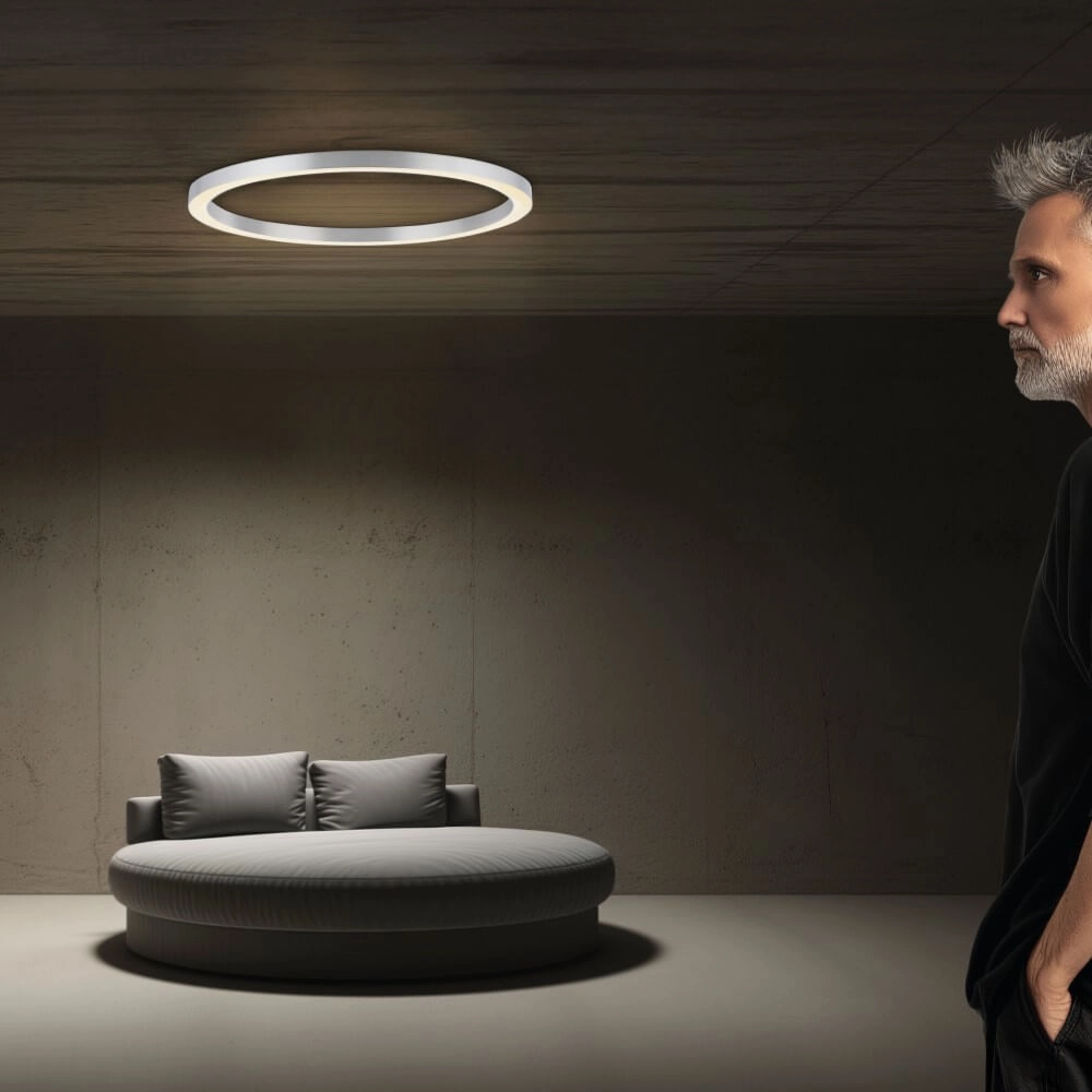 Ronde vloerlamp Pure Lines Round Ø 70cm aluminium Paul Neuhaus 4012248373538