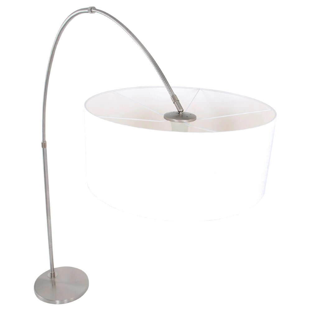 Arc lamp Gramineus 50 Rvs met witte lampenkap Steinhauer 8712746118315
