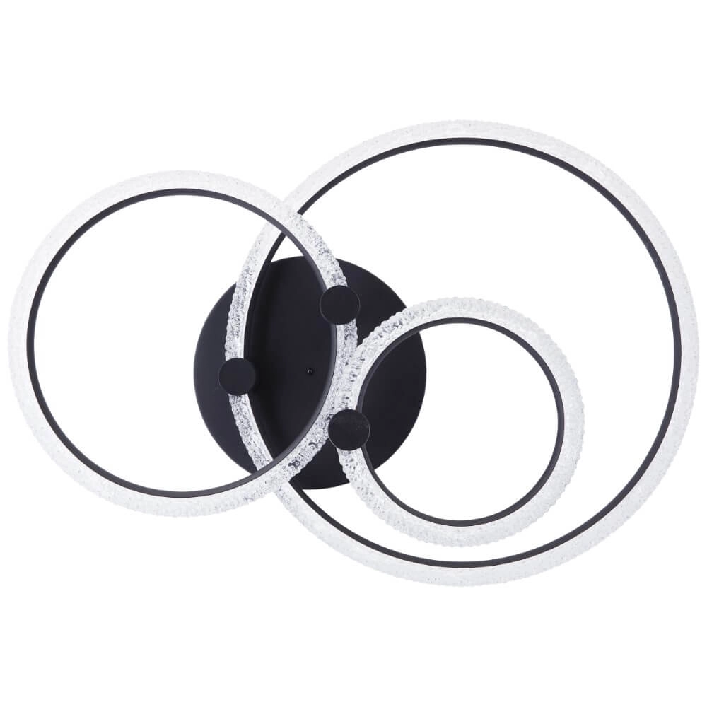 Ronde plafondlamp Aydin zwart Brilliant 4004353442087