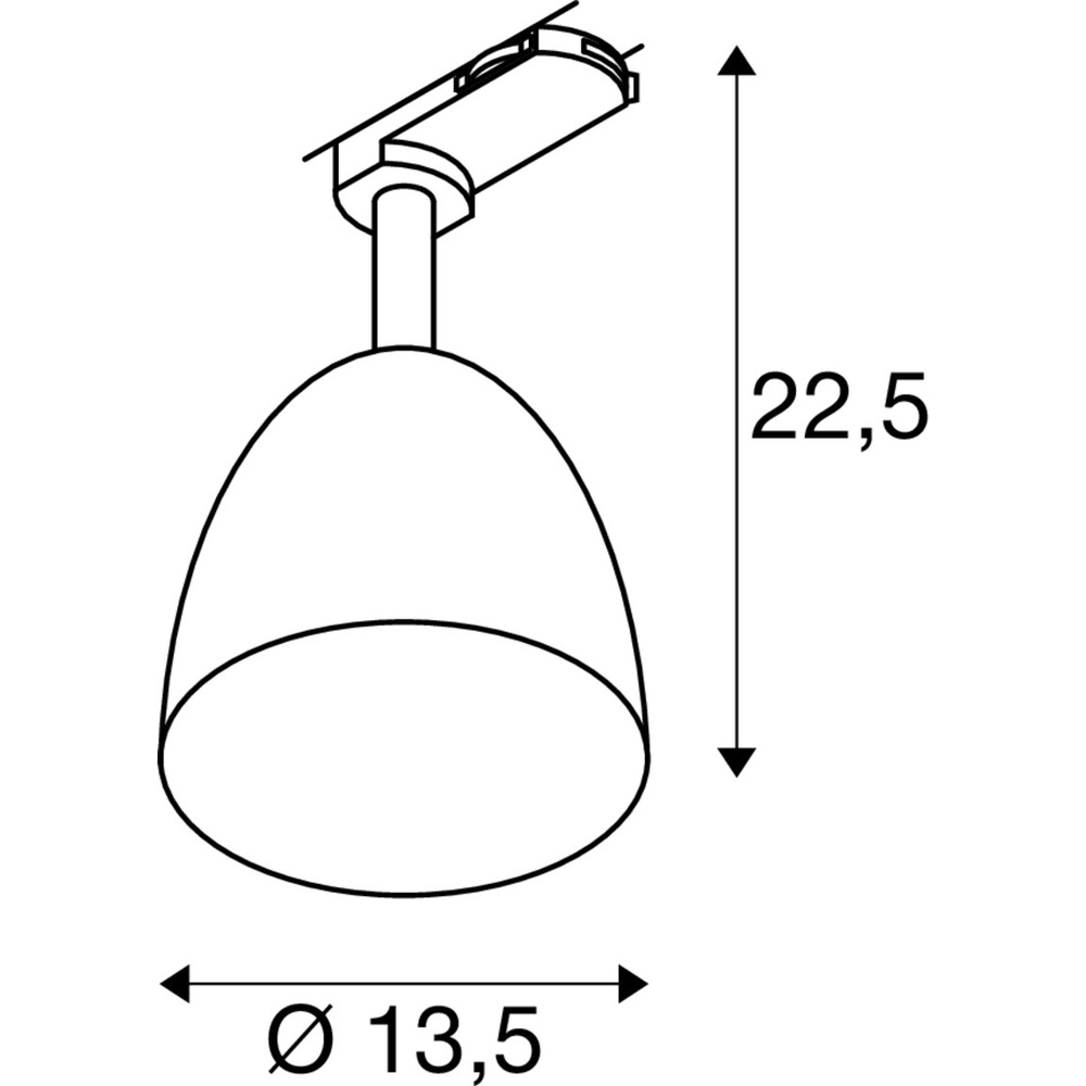 Rail armatuur Para Cone 3-fase aluminium SLV 4024163305150