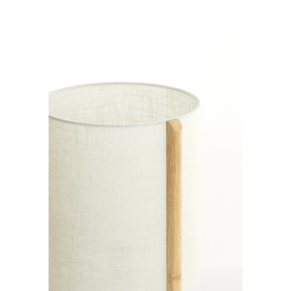 Schemerlamp Litto Ø 28cm - houtlook met naturel linnen Light & Living 8717807792701