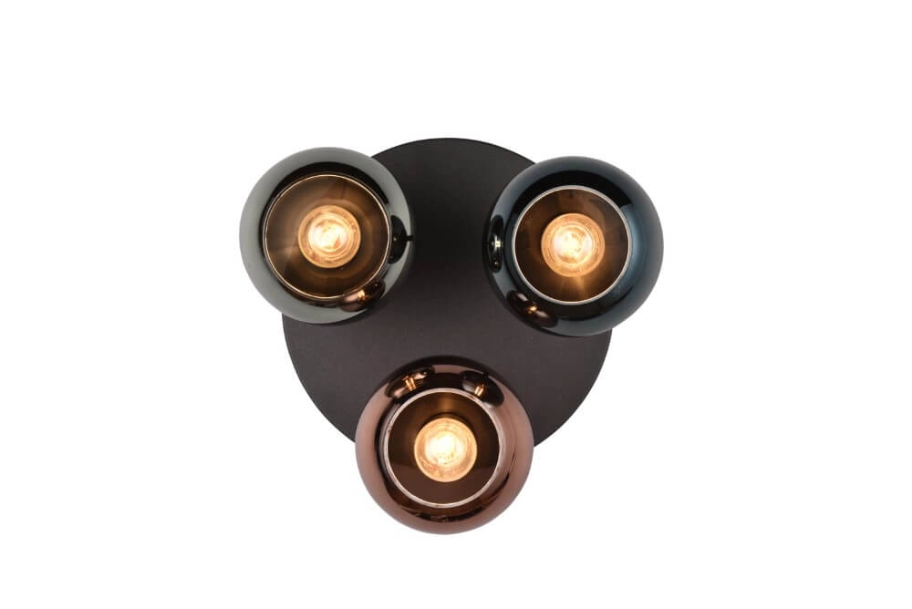 Design plafondlamp Sheldon zwart met smoke glas Trio 4017807585247