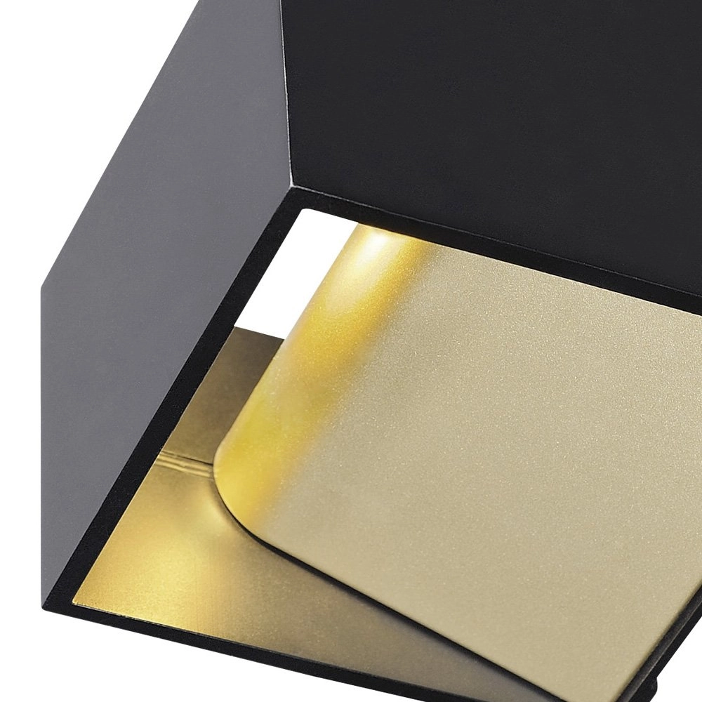 Ledlamp Logs Up - Down vierkant zwart met goud SLV 4024163189309