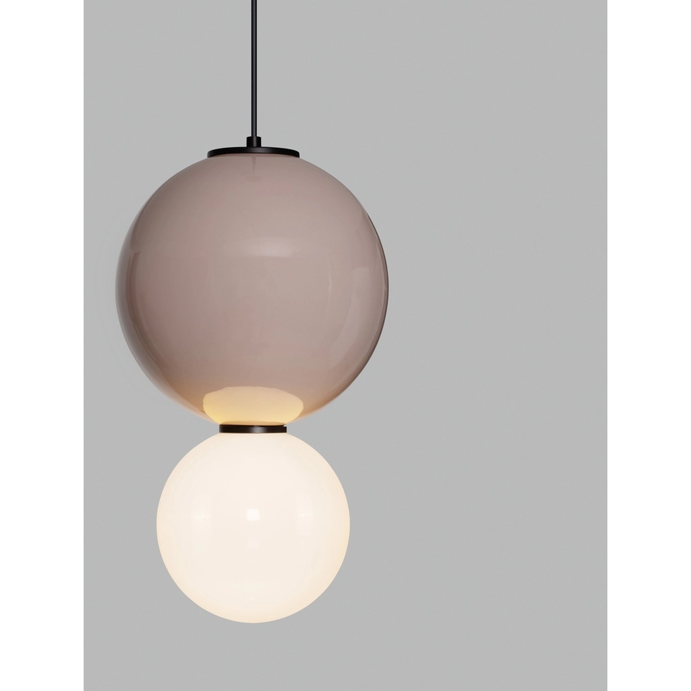 Hanglamp Noesis Ø 25cm mokka bruin met wit Lyora 5212017483638