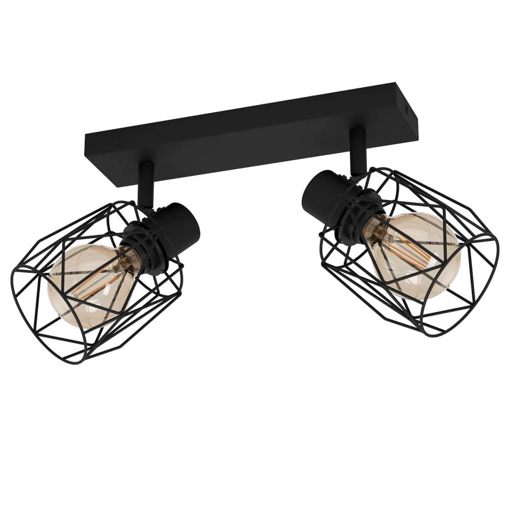 2-lichts plafondlamp Tossino zwart