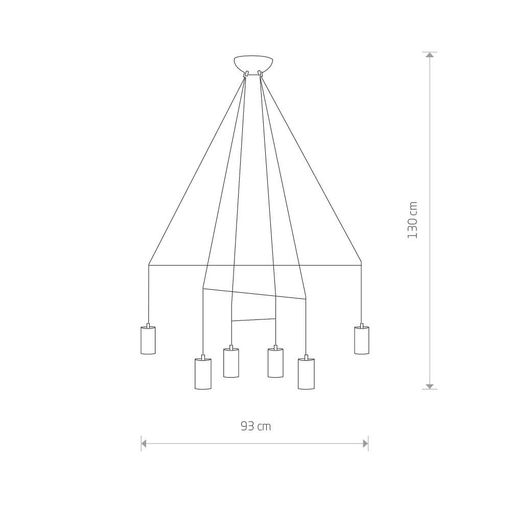 Zwarte hanglamp Imbria 6x E27 Lyora 5903139967792