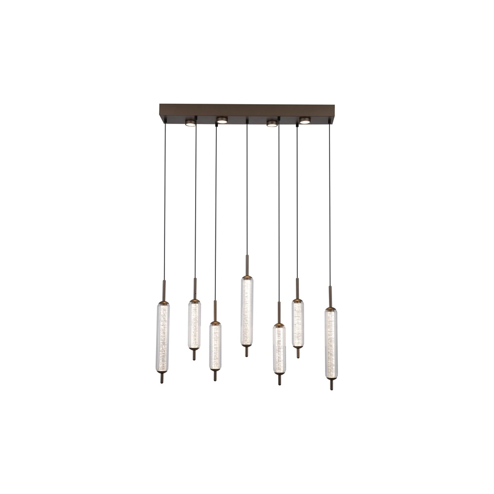 Unieke hanglamp Cattail 7-lichts bubbel glas