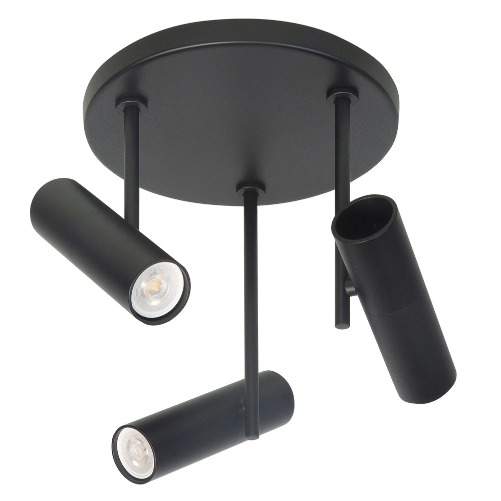 Zwarte spot Trend 3-lichts rond