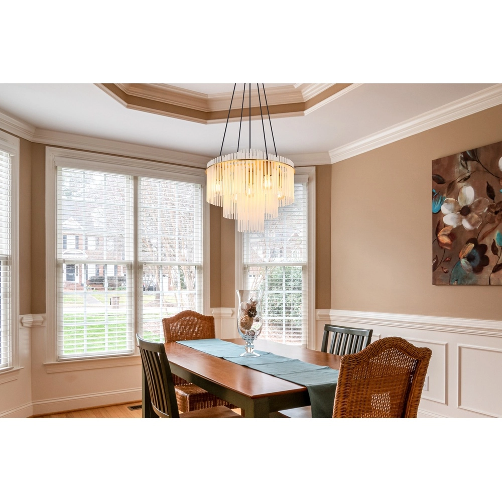 Hanglamp Ø 50cm Gorley goud met witte glas staafjes Globo 9007371512133