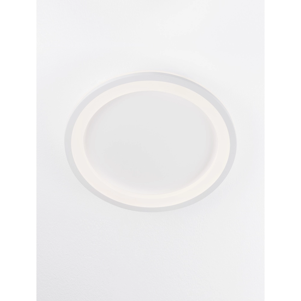 Strakke plafondlamp Oggy wit Ø 37cm