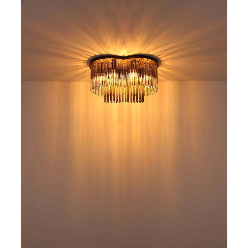 Plafondlamp Gorley zwart met glas staafjes Globo 9007371528622