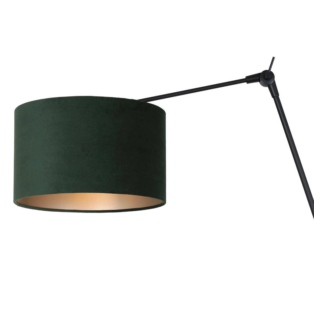 Wand Leeslamp Prestige Chic zwart met 30cm groen velourse kap Steinhauer 8712746145915