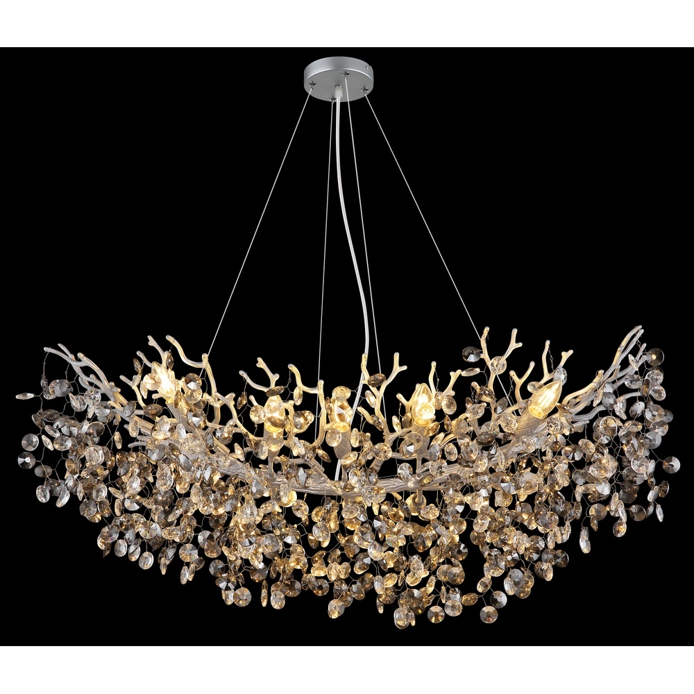Hanglamp Queena zilvergrijs 100cm Globo 9007371531691