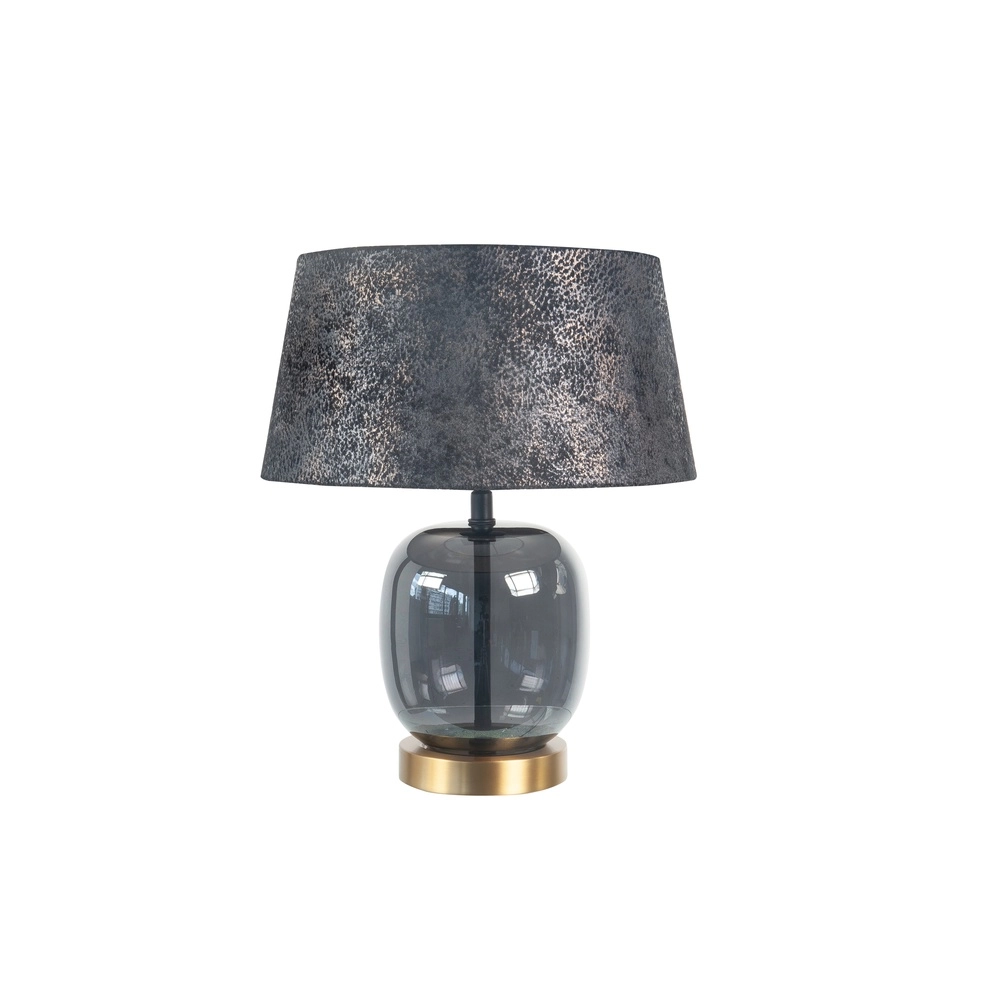 Tafellamp Bellini messing met smoke glas Ø 30cm
