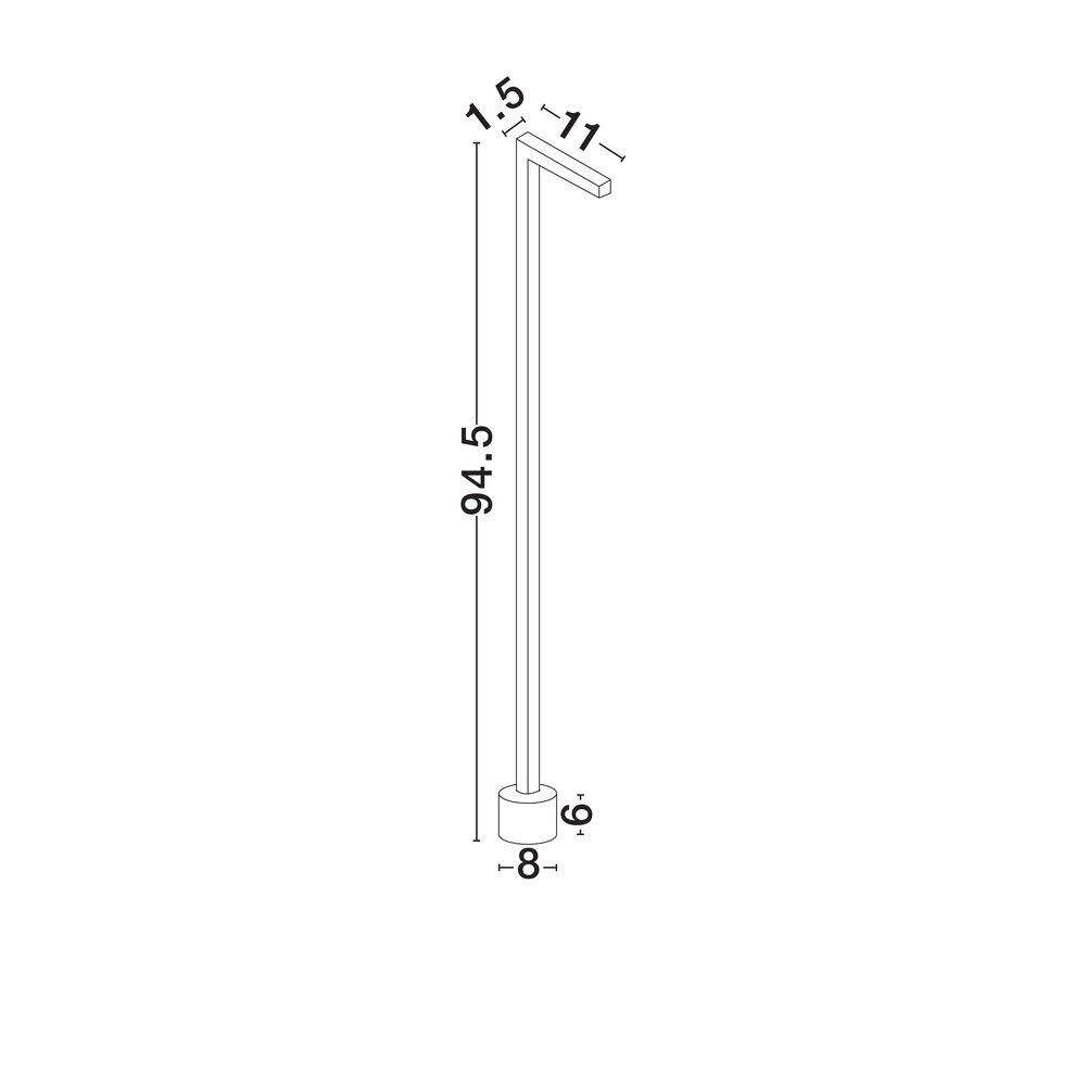 Strakke tuinlamp Pipe roestbruin 94,5cm Lyora 5212017465535