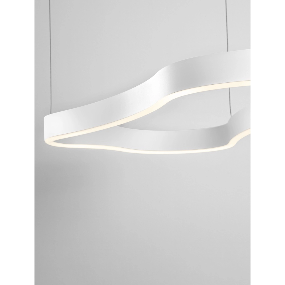 Natuurlijke vorm hanglamp Dussa wit 90cm