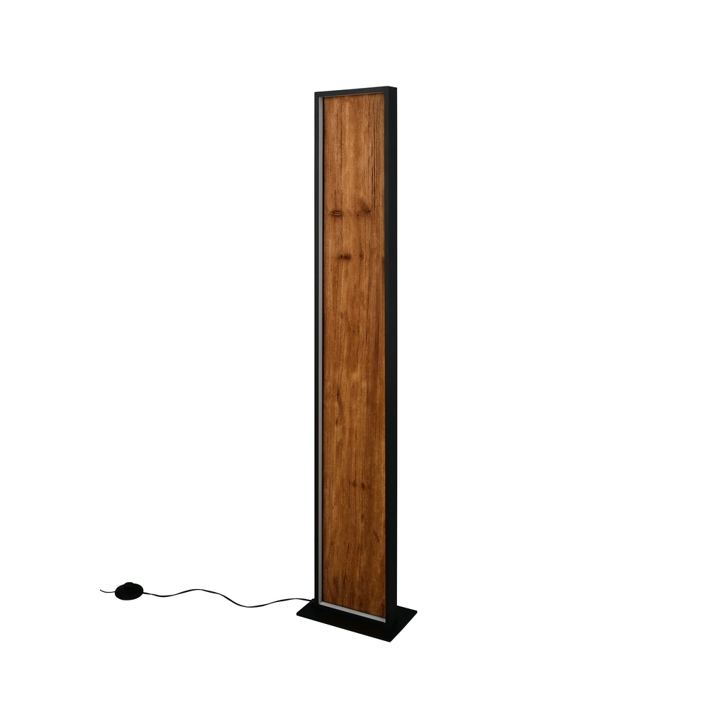 Design vloerlamp Kalea zwart met hout Trio 4017807661446