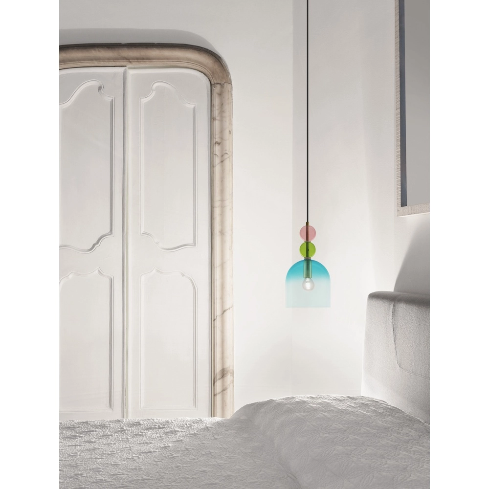 Gekleurde hanglamp Murano blauw Lyora 5212017434180