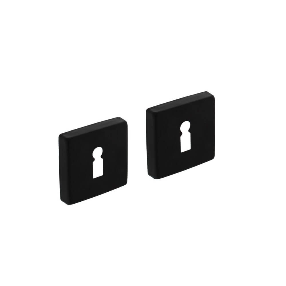 Set van 2 sleutelrozetten Tira vierkant zwart aluminium