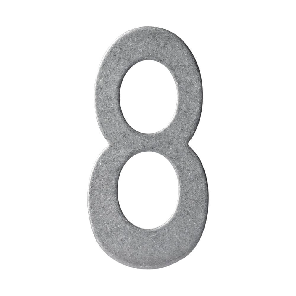 Huisnummer 8 Numbra 15cm RVS getrommeld