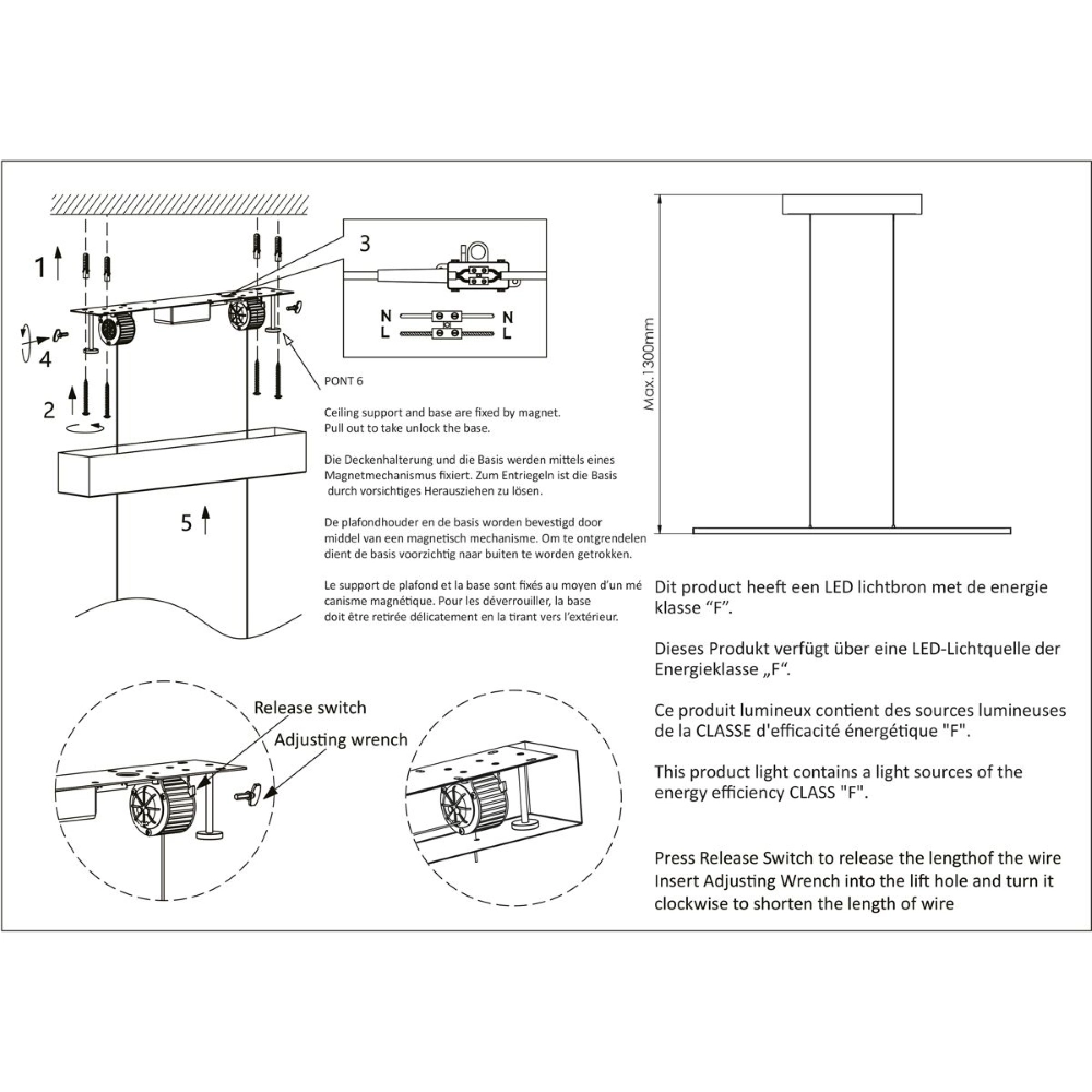 Bronzen hanglamp Bande 150cm design Steinhauer 8712746180954