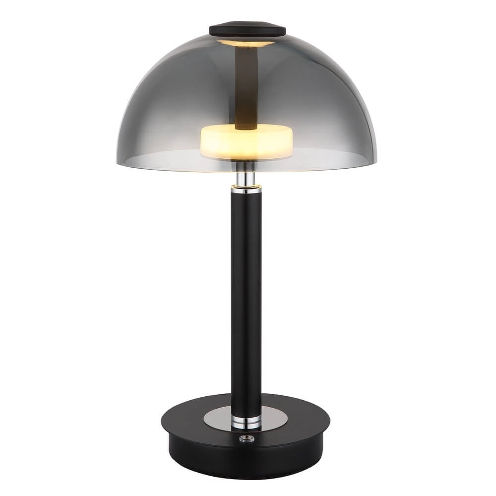 Tafellamp Uldin zwart met smoke glas