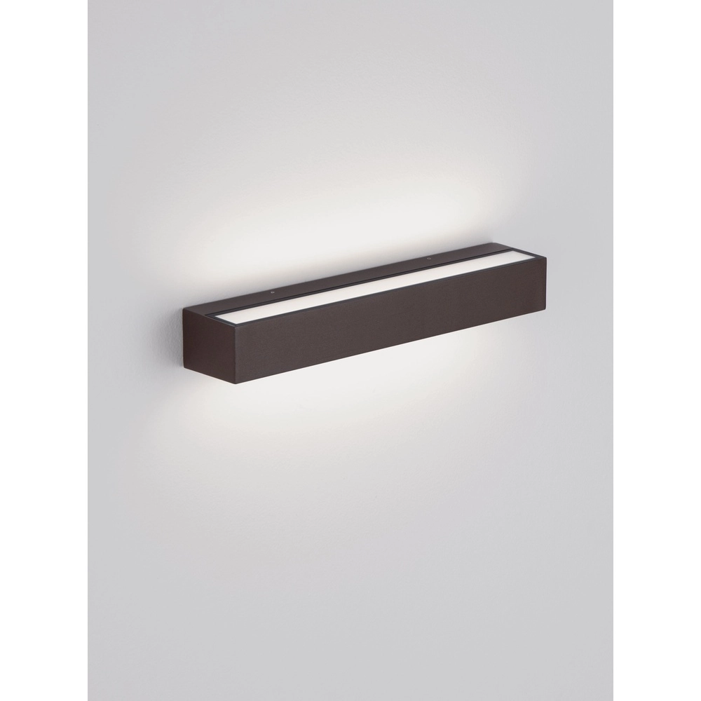 Strakke wandlamp Lane roestbruin 36cm - 28W