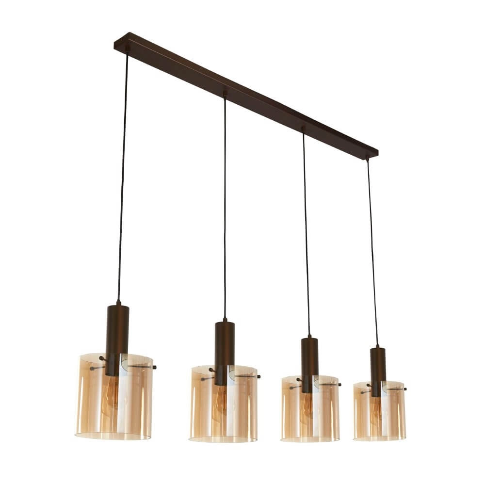 Bruine hanglamp Sweden 4-lichts