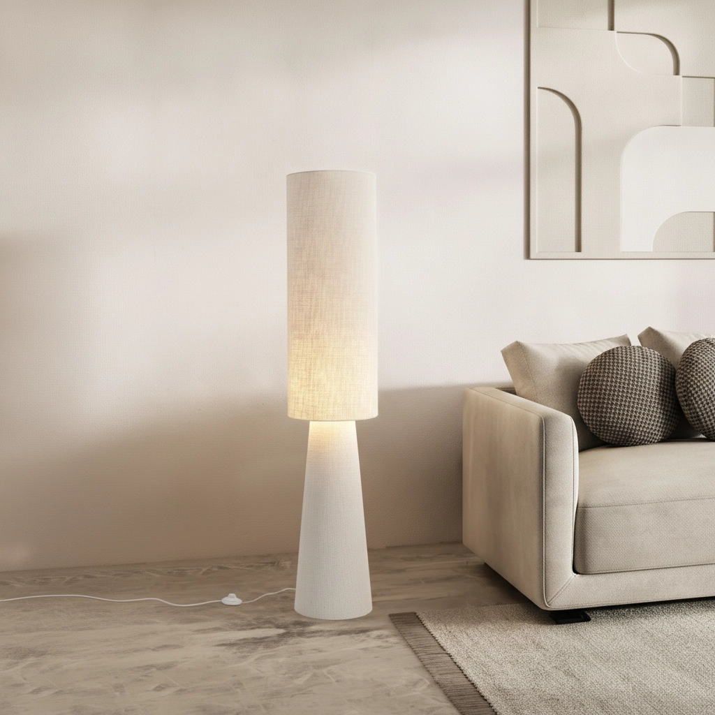 Japandi vloerlamp Nebia beige