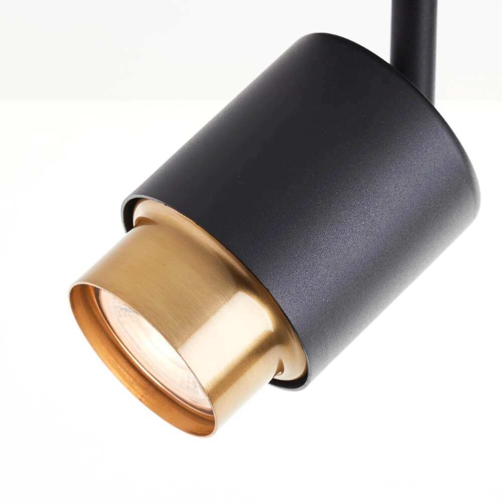 3-lichts opbouwspot Covelo zwart met goud Brilliant 4004353441363