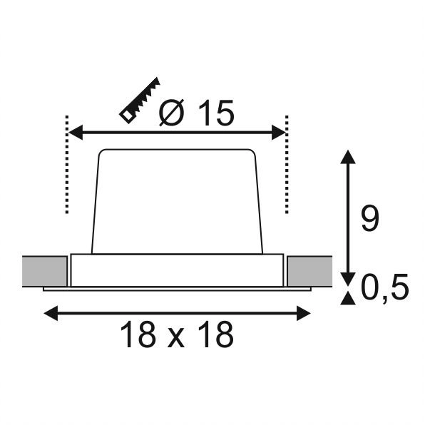 Led plafondspot New Tria DL Set Square 18cm 2700K - wit SLV 4024163151801