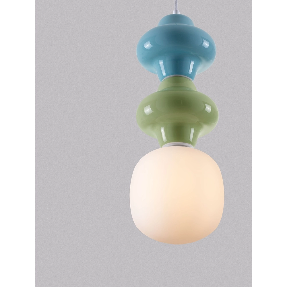 Hanglamp Clio M groen en blauw keramiek