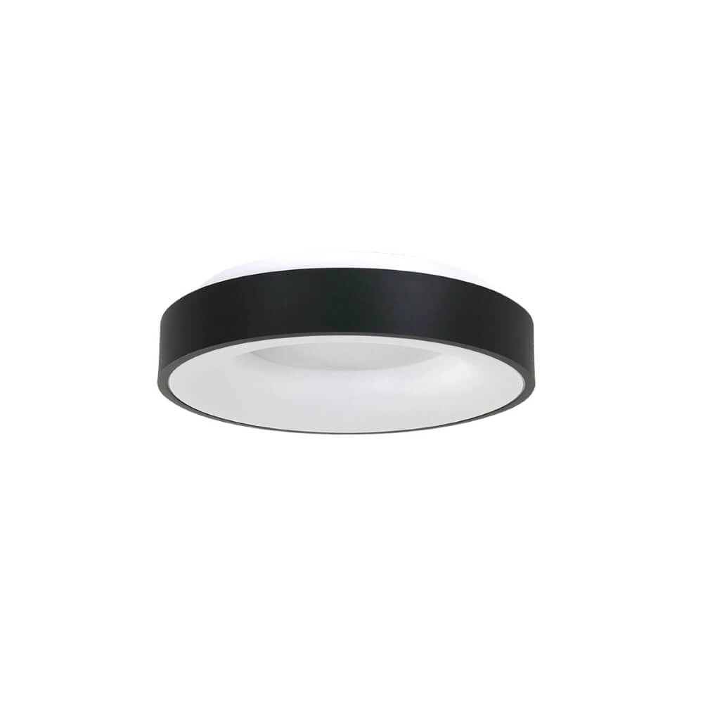Zwarte plafondlamp Ringlede Ø 30cm