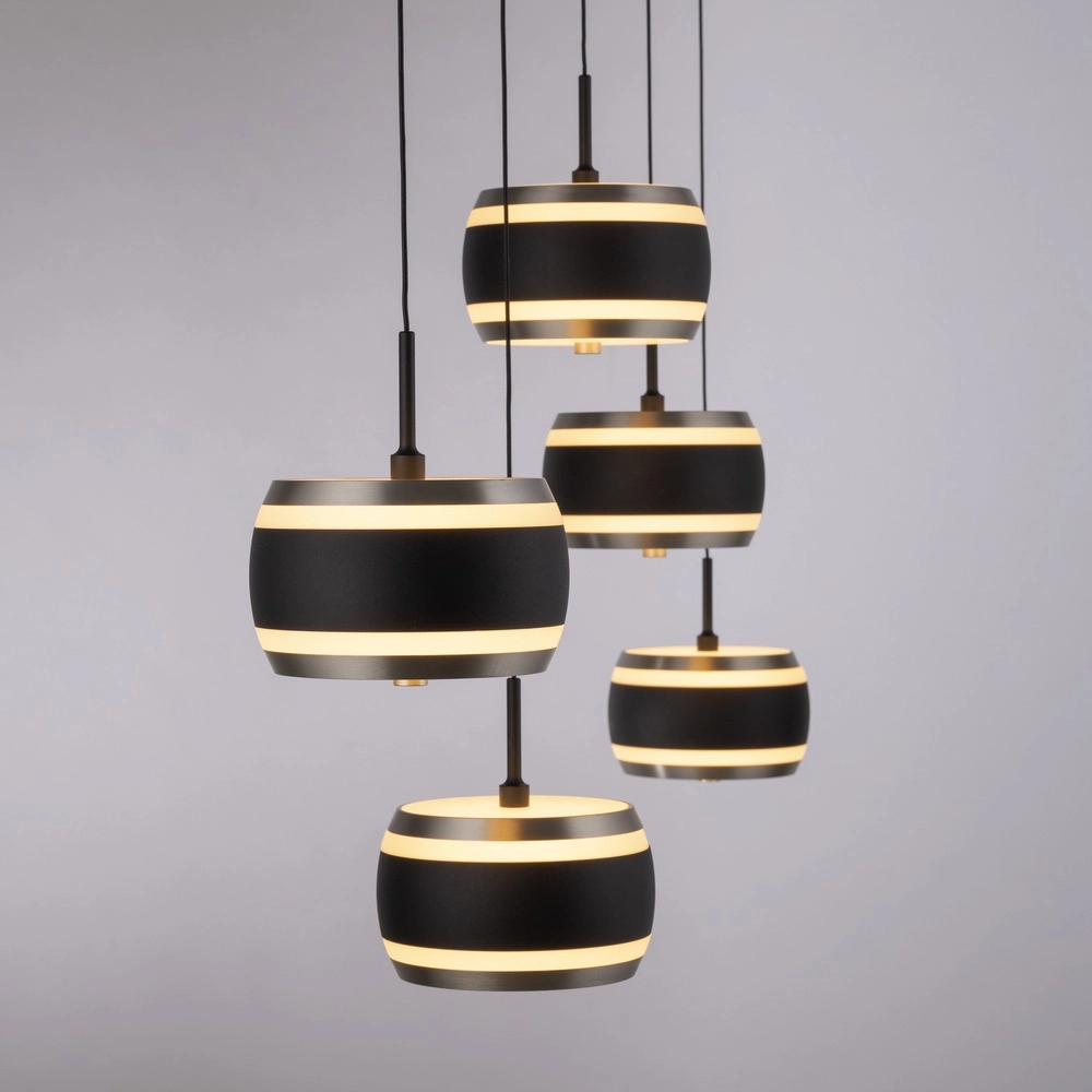 5L eettafel hanglamp Pure Falling Rings black pearl Paul Neuhaus 4012248396575